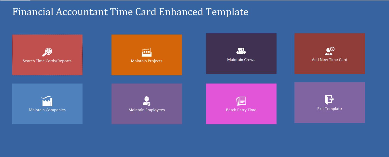 Enhanced Financial Accountant Time Hour/Clock Tracking Template | Tracking Database